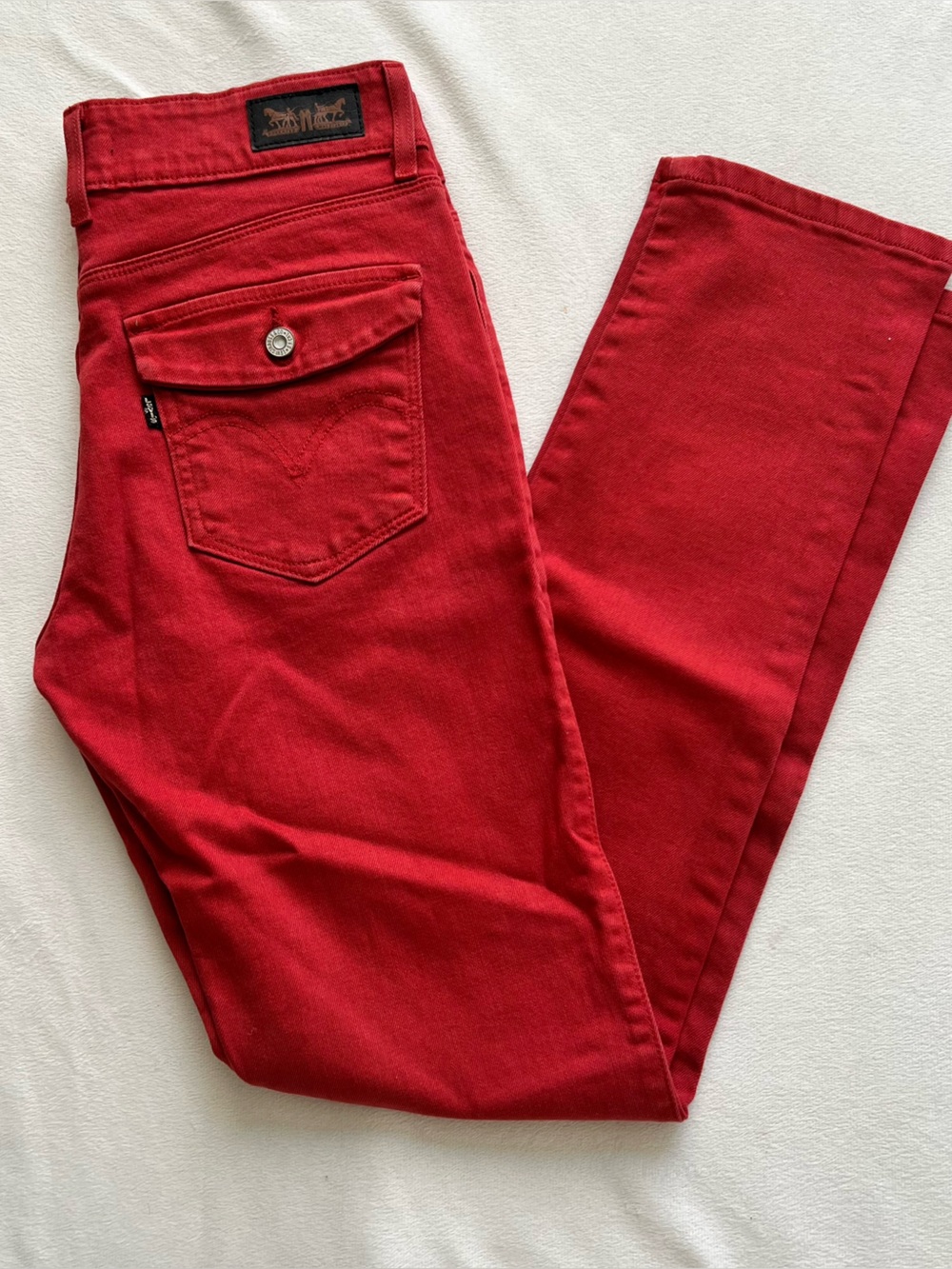 Levi’s Black Label Red Button Pocket Size 4 Y2K punk emo preppy alternative - Picture 1 of 7